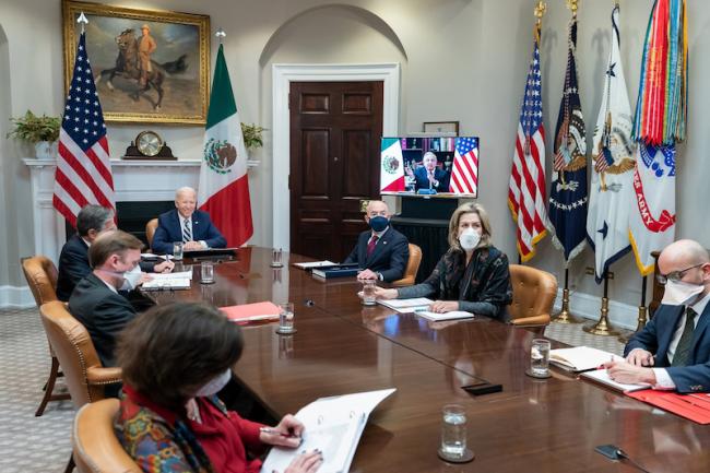 In his second meeting with a foreign leader, President Joe Biden met virtually with Mexican President Andrés Manuel López Obrador on March 1, 2021. (White House)