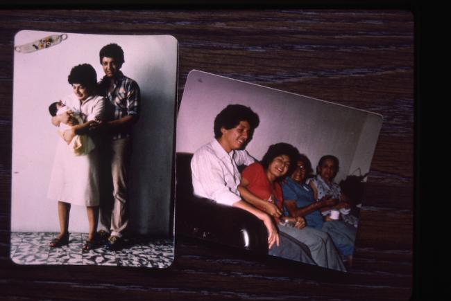 Photos of Edgar Fernando García and Nineth Montenegro and family, documented in 1985. (Patricia Goudvis / GAM)