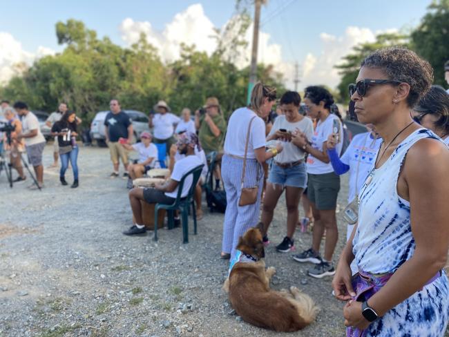 People gather to commemorate the 20th anniversary of the cessation of Navy bombings in Vieques, May 1, 2023. (Diana Ramos-Gutiérrez)