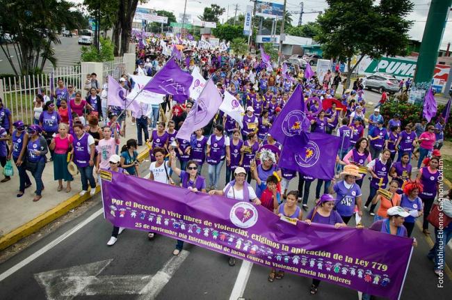 A 2014 march protesting violence against women in Managua. Many organizations fighting for the rights of vulnerable people have since been banned. (Oxfam in Nicaragua, Flickr)