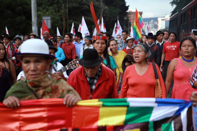 Marcha organizada por la CONAIE transita por las calles de Quito, 5 de marzo 2015. (Carlos Rodríguez / ANDES / CC BY-SA 2.0) 