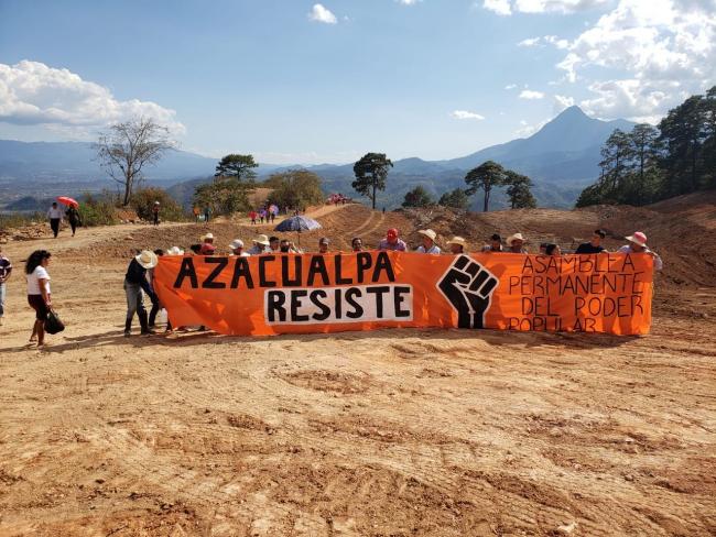 Una protesta por los residentes de Azacualpa donde antes era el cementerio (Movimiento Amplio por la Dignidad y la Justicia / Bufete Estudios para la Dignidad)