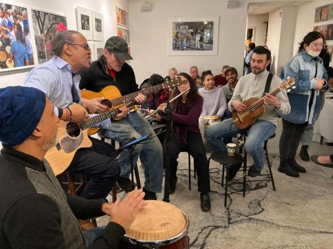 Community members enjoy music by the Tompkins Trio (photo courtesy of La Sala de Pepe)