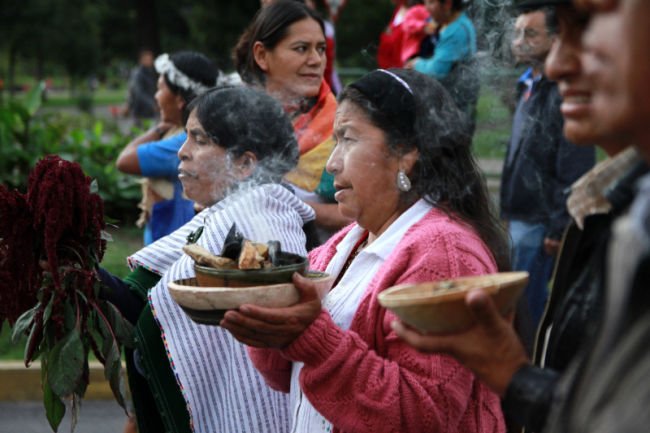 Marcha organizada por la CONAIE, Quito, Ecuador, el 5 de marzo del 2015. (Carlos Rodríguez / Andes / CC BY-SA 2.0)