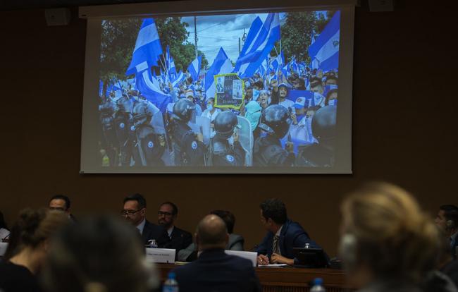 Un evento ONU en 2019 sobre las violaciones de derechos humanos recurrentes en Nicaragua. Desde entonces, el régimen de Ortega ha perseguido quienes lo critiquen. (U.S. Mission Photo/Eric Bridiers, Flickr)