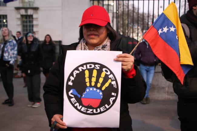 A Hands Off Venezuela protest in London on January 28, 2018. (Socialist Appeal/Flickr).