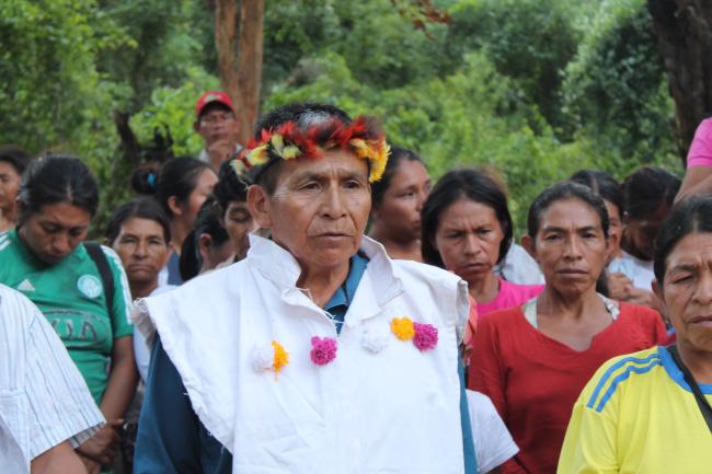 Paĩ Tavyterã leader Andrés Brítez in the community of Yvy Pyte in the Paraguayan department of Amambay (William Costa)