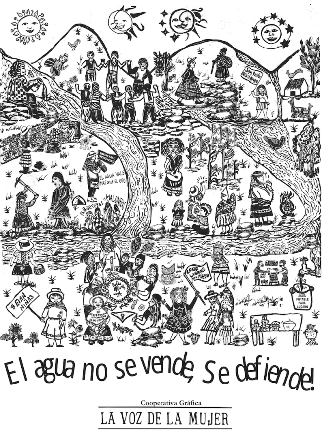 “El agua no se vende, se defiende!” (Cooperativa Gráfica la Voz de la Mujer)