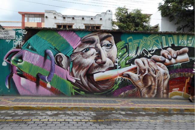 Arte callejero, Otavalo, Ecuador, 2017. (Arabsalam / CC BY-SA 4.0) 