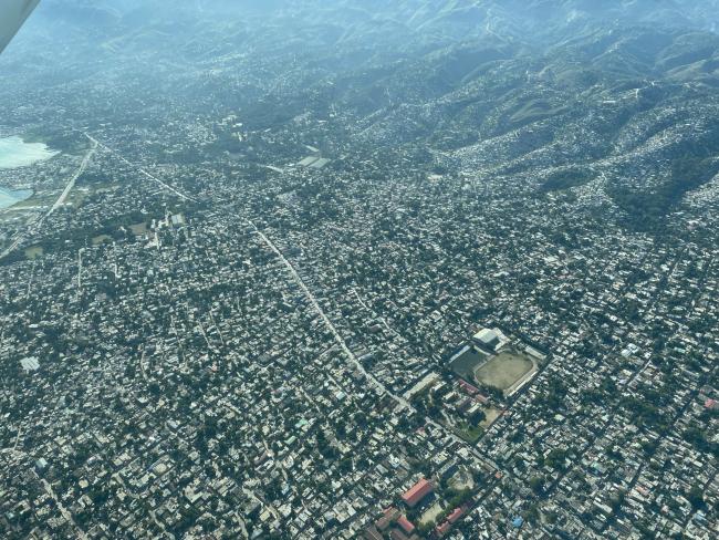 Aerial view of the paramilitary strongholds of Kaffou, Maryani, Fontamara, Matisan, and Laboul ran by gang bosses Ti Lapli and Izo. (Danny Shaw)
