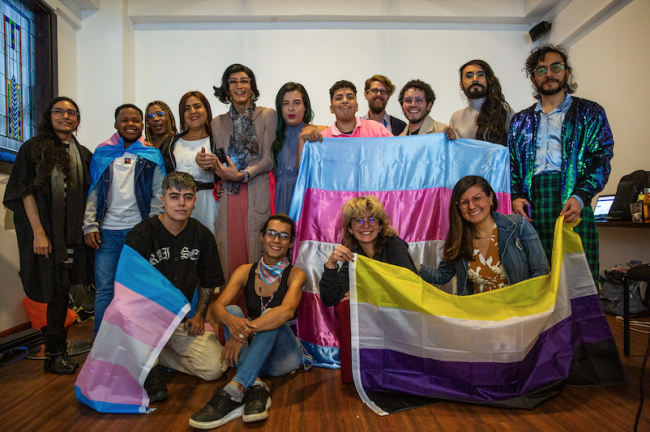 Participants of the first meeting to open the “macro-case 11" in Bogotá pose for a picture at the end of the two-day event. (Antonio Cascio)