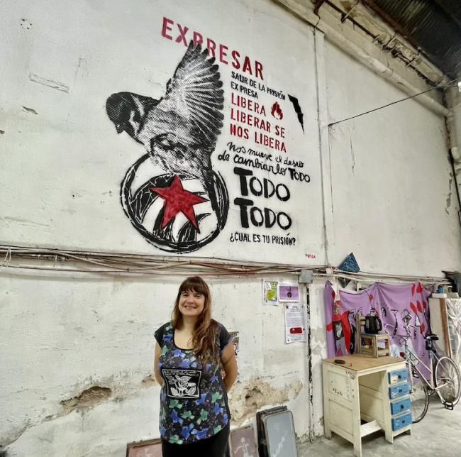 Ayelen Stoker, one of Esquina Libertad's founders, says that the cooperative emerged out of a lack of public policies to support incarcerated people. (Josefina Salomón)