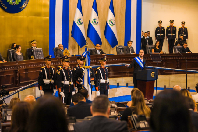 Nayib Bukele delivers a speech marking four years in power, in San Salvador, June 1, 2023. (Casa Presidencial El Salvador / Public Domain)