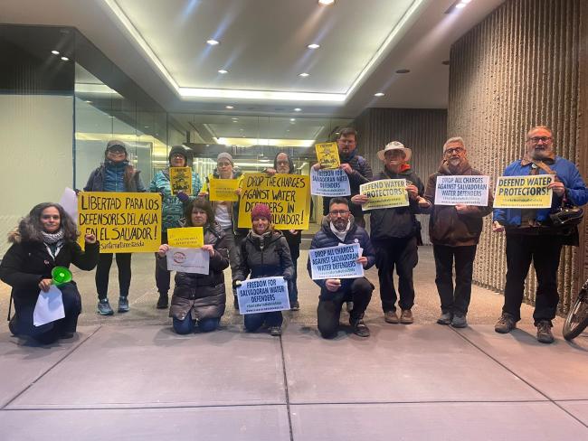 Activists protested outside the Salvadoran Consulate in Vancouver, Canada, demanding that the Santa Marta Five be freed. January 10, 2024. (Image courtesy of Mesa Nacional frente a la Minería Metálica en El Salvador)