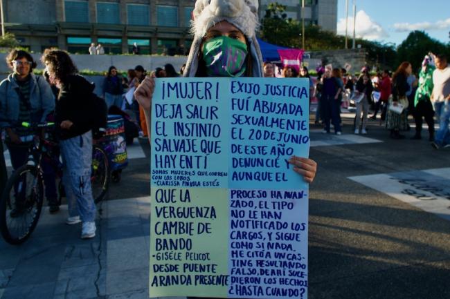  Protesters at a rally denouncing femicide in Bogotá on November 25th confront the high rate of impunity in the country. (Tony Kirby) 