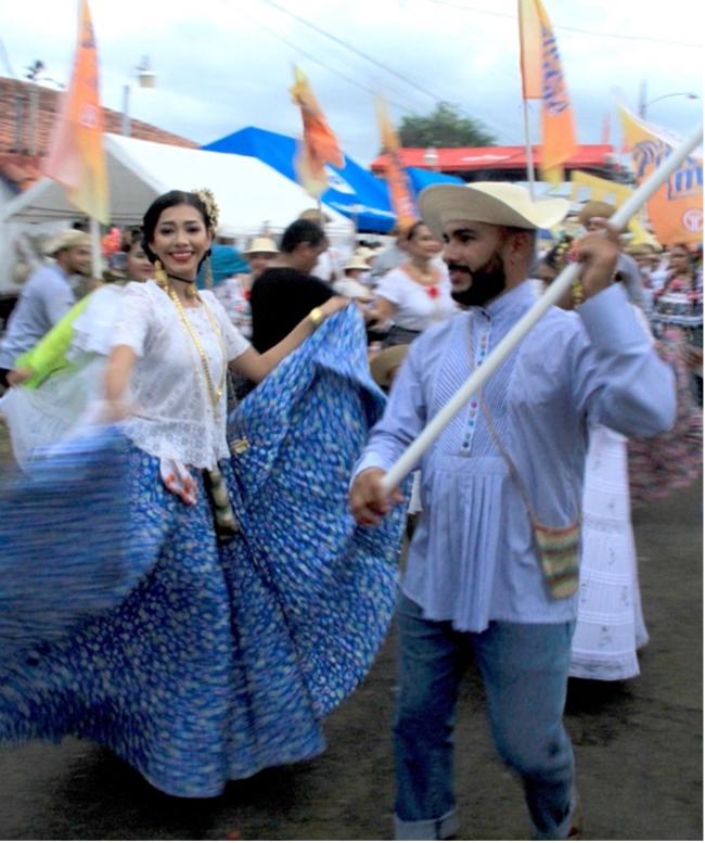 Dancers in "La Mejorana" festival in the town of Guararé in the Los Santos province of Panama.