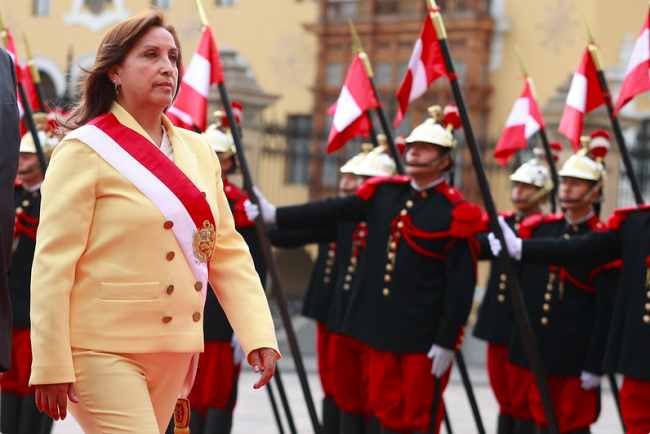 La ceremonia de juramentación de Dina Boluarte al cargo de presidente de la República del Perú, el 7 de diciembre del 2022. (Presidencia Perú / CC BY-NC-SA 2.0)