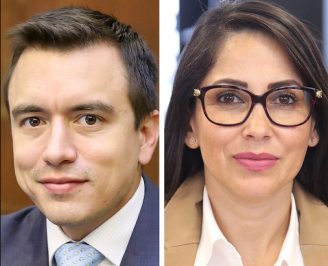 Incumbent Daniel Noboa and progressive candidate Luisa González will vie for the presidential seat in a runoff election in April. (Wikimedia Commons/Presidencia de la República del Ecuador/CC BY-SA 2.0)