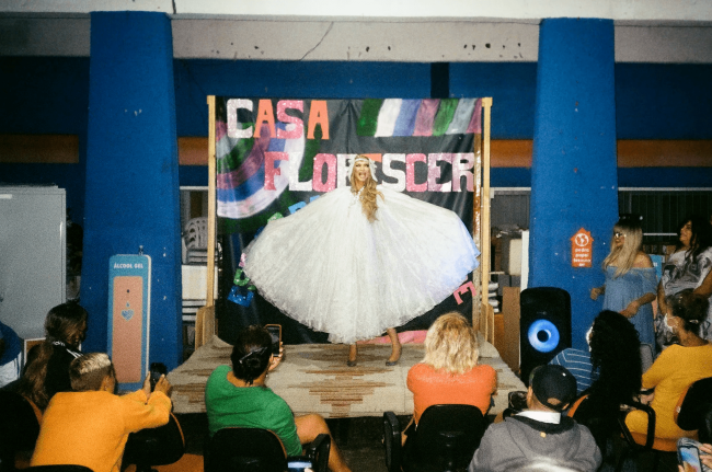 Celebrating inclusivity: A drag show at an emergency shelter for homeless trans people. (Felipe Avila)