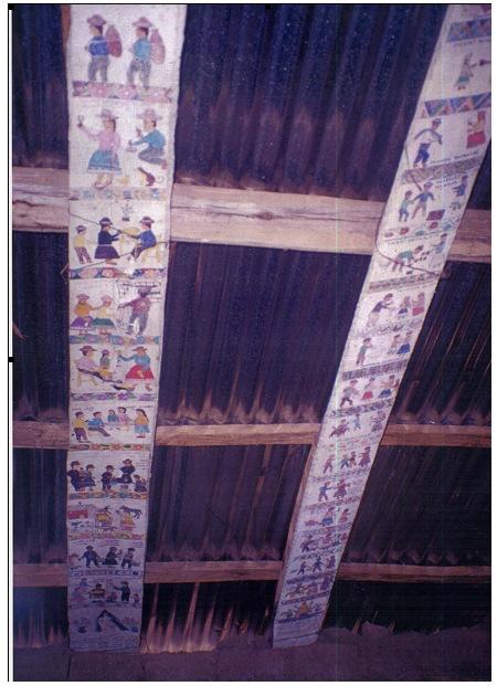 Fig. 1. Traditional Tabla Pintada under corrugated tin roof.  Photo: Olga González