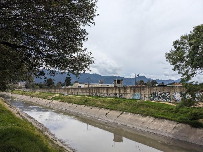 A photograph of the Buen Pastor prison and the Río Negro canal, October 13, 2023. (Joseph Hiller)