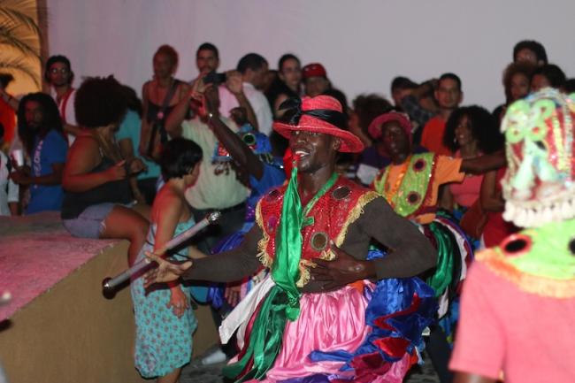 Gagá de Mata Mamón takes part in a concert organized by Convite Pro-Diversidad in Santo Domingo's Colonial Zone, protesting and defying 2014 restrictions on Gagá celebrations. (Guillermo Casado)