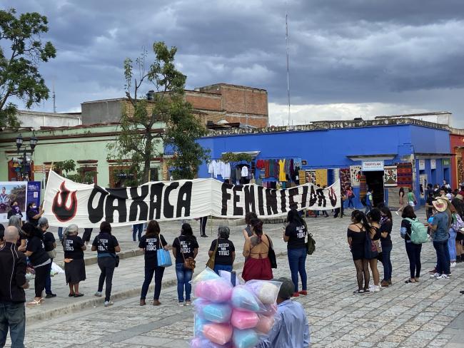 A demonstration in Oaxaca on July 30, 2022, days after Rios's protest (A.S. Dillingham)