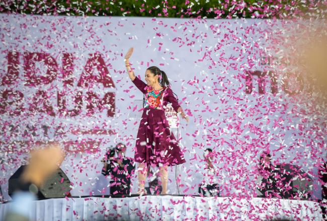 Claudia Sheinbaum, who will be México's first woman president, was elected in a landslide victory on June 2. Here she celebrates the launch of her campaign in Mexico City on March 1. (EneasMx / Wikimedia Commons / CC BY 4.0)