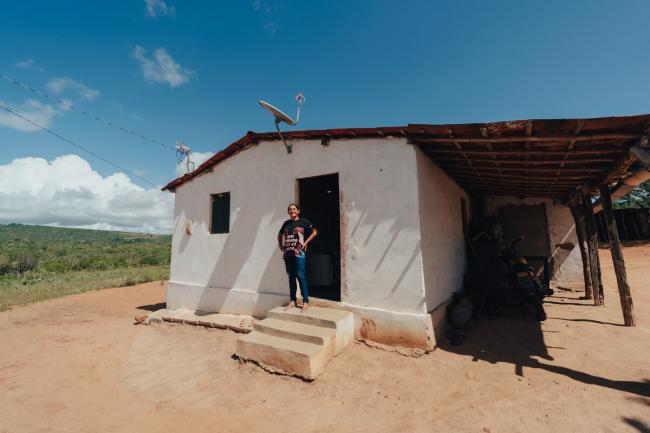 Maria Helena Silva, known as Lena, in her home. Lena's family has been dealing with the drought in the Caatinga for generations. (Camila de Almeida / Agência Pública)