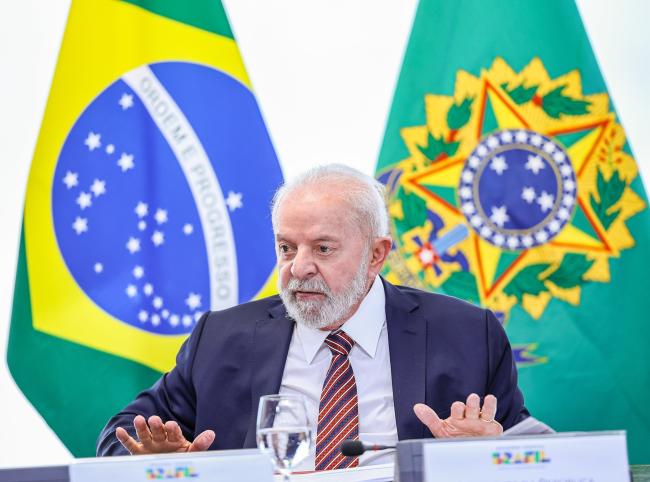 President of Brazil Luiz Inácio Lula da Silva during a meeting at the Planalto Palace in the country’s capital Brasília. January 9, 2024. (Palácio do Planalto / Flickr / CC BY-ND 2.0 DEED)