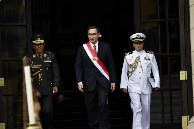 Peruvian President Martín Vizcarra before the swearing in of his cabinet. (Peruvian Ministry of Public Relations/Flickr)