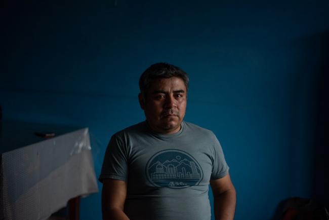 Elías Guzmán, Hilario Guzman's older brother, in his apartment in the Fordham neighborhood of The Bronx, where he lives with the rest of his siblings. (Ximena Natera)