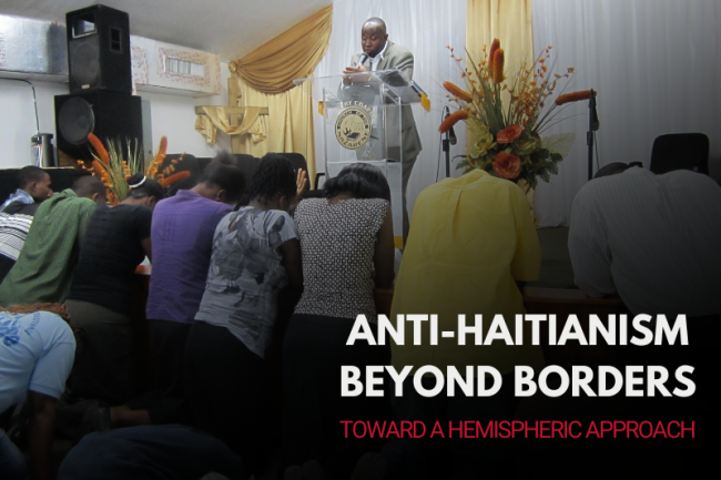 Bahamian-born people of Haitian descent and Haitians praying at the altar of a Nazarene church in New Providence, Bahamas, 2012. (Bertin M. Louis, Jr.)