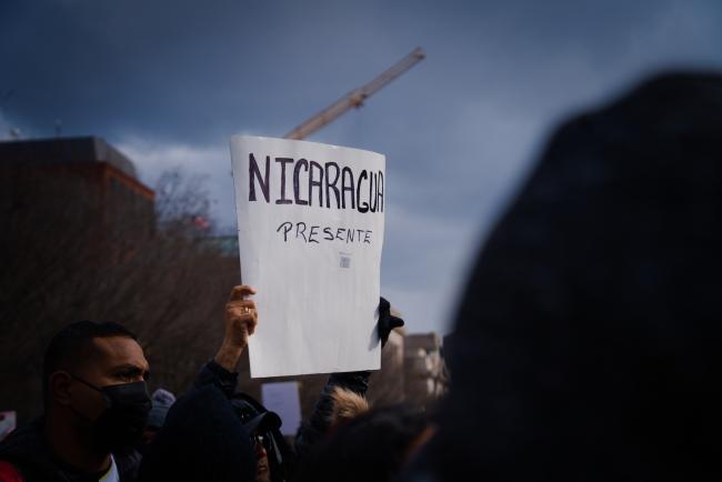 Nicaraguan migrants call for immigration reform at the "Un Dia Sin Inmigrantes" manifestation in Washington, D.C. in February ( Daniel Zawodny)