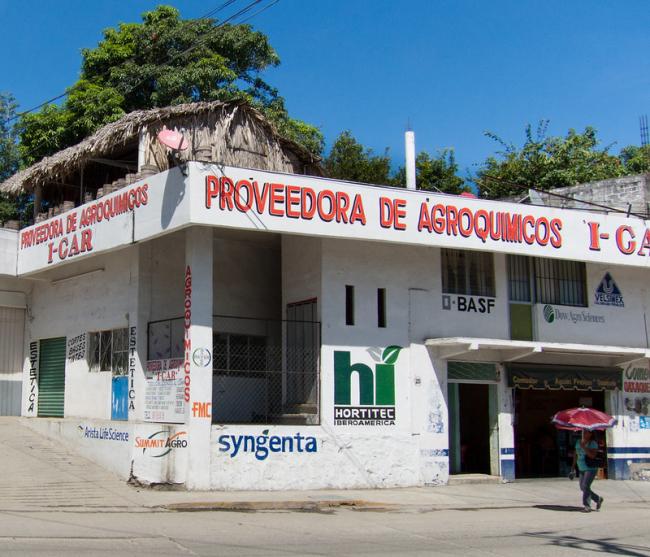A store advertising agro-chemicals in San Pedro Pochutla, Oaxaca. (BurnOsoleil, Flickr)