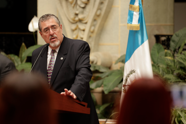 President Bernardo Arévalo speaks in a press conference, January 22, 2024. (Gobierno de Guatemala / Public Domain)