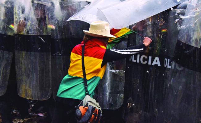 Demonstrations against the TSE ruling in La Paz, Bolivia in early December (Sara Aliaga/Pagina Siete).