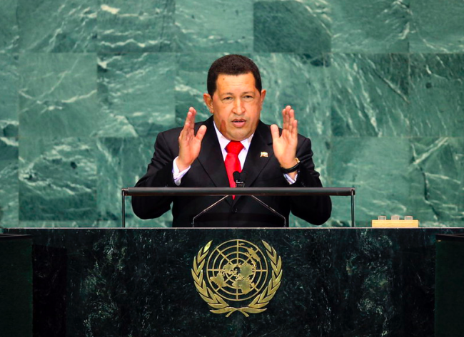 Discurso de Hugo Chávez en las Naciones Unidas, 2009. (UN Photo / Erin Siegal)