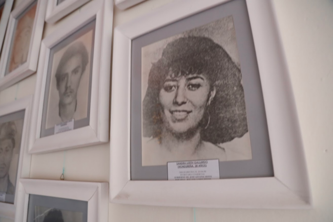 Photos of the disappeared on display at COFADEH, which has fought for truth and justice surrounding the abuses of the 1980s for our 40 years. (Michael Fox)