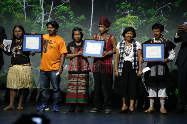 Winners of the Equator Award at the COP21 conference (Burness PR)