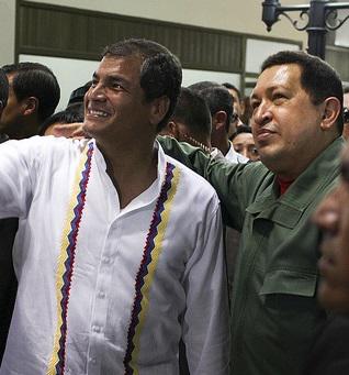 Presidents Rafael Correa of Ecuador and the late Hugo Chávez of Venezuela (Cancillería del Ecuador/Creatve Commons)