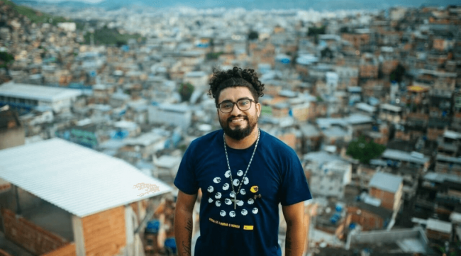 Raull Santiago, from Complexo do Alemão, Rio de Janeiro, has long worked as a human rights activist and champion the causes of those in the favela, and has also gotten involved in climate activism in recent years. (Courtesy of Raull Santiago)