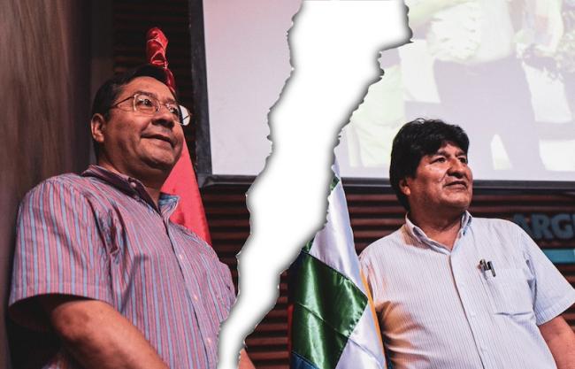 Bolivian President Luis Arce (left) and former president Evo Morales (right) are engaged in a violent dispute over who will represent the MAS party in the 2025 presidential elections. Image has been modified. (Brasil de Fato / Flickr / CC BY-NC-SA 2.0)