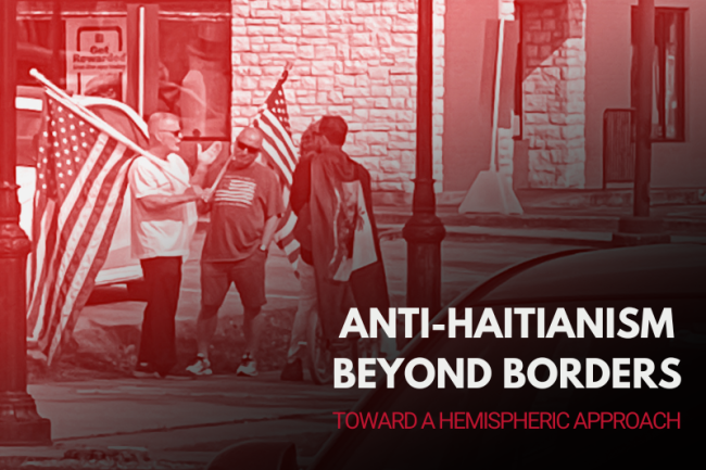 Counter-demonstrators with American flags disrupt Haitian Flag Day celebrations in Charleroi, Pennsylvania, May 18, 2023. (Courtesy of Eddie Rawson)