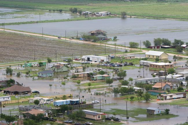 In 2008, Hurricane Dolly flooded neighborhoods in Raymondville, TX. (The U.S. National Archives, Picryl) 