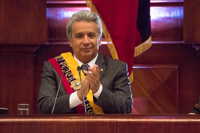 Lenín Moreno celebrating his first year in office at the National Assembly in Quito on May 24, 2018 (Agencia de Noticias ANDES/Wikimedia Commons).