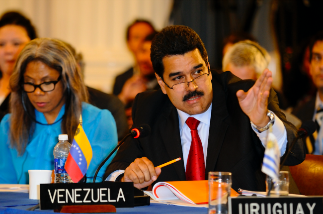 Nicolás Maduro, el entonces canciller de Venezuela, habla en una reunión de las Organizaciones de Estados Americanos, Washington, DC, el 24 de agosto 2012. (Juan Manuel Herrera / OAS)