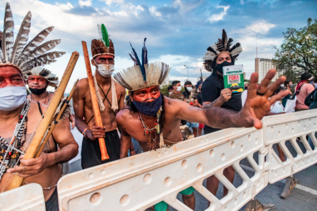 O Levante Pela Terra, um acampamento indígena que se articulou em Brasília para defender os direitos ameaçados dos povos do Brasil, 14 de junha 2021. (Oliver Kornblihtt / Mídia NINJA / CC BY-NC 2.0)