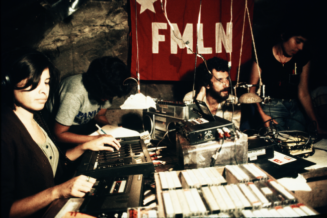 The Radio Venceremos team at work. (Courtesy of Museum of Word and Image)