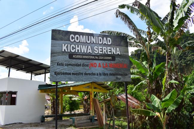 The Kichwa community of Serena says: No to mining! (Rebecca Wilson)